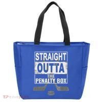 Cool Straight Outta The Penalty Box Hockey Player Themed Cool Gift Tote Bag thumb 0