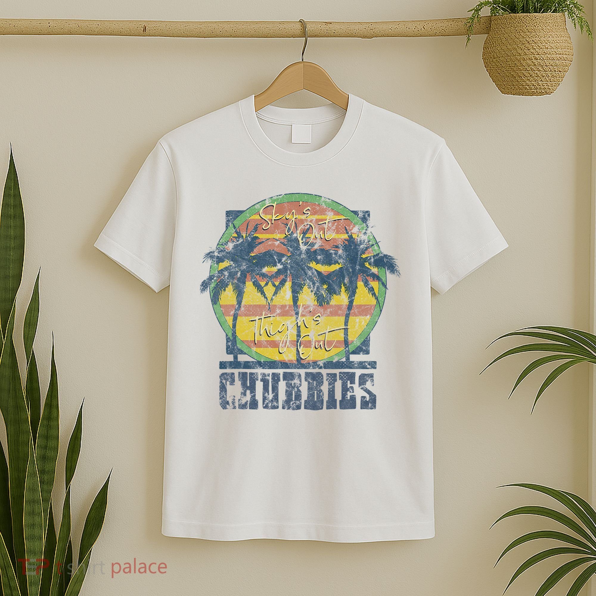 Chubbies Sky’S Out Thighs Out Vintage Retro Beach T-Shirt