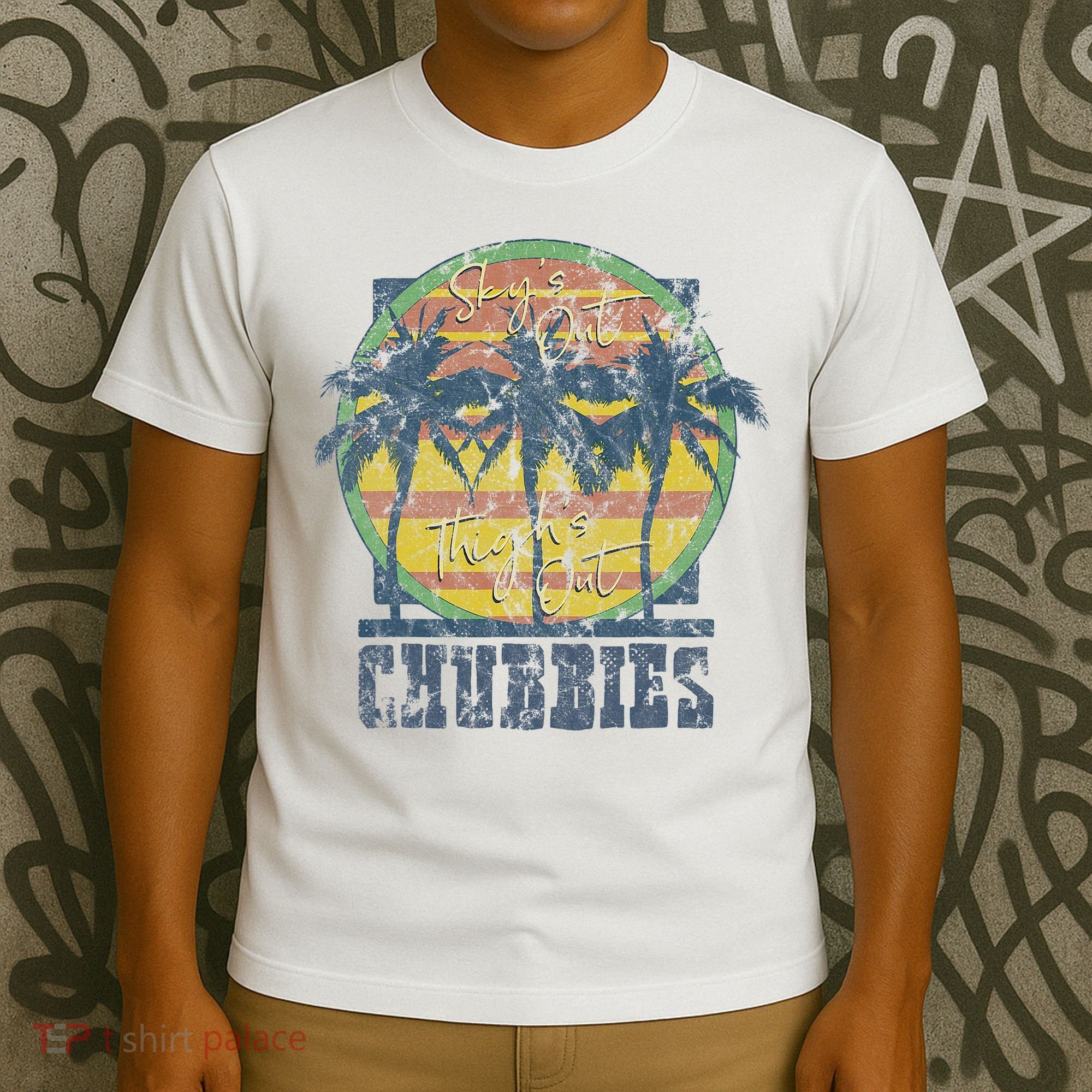 Chubbies Sky’S Out Thighs Out Vintage Retro Beach T-Shirt