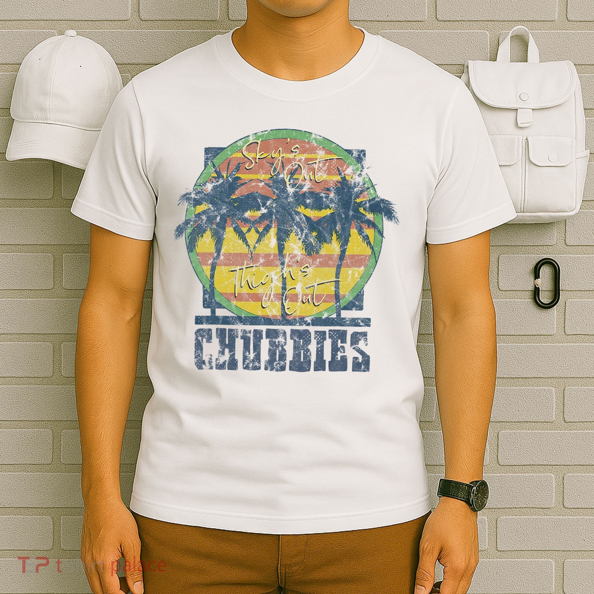 Chubbies Sky’S Out Thighs Out Vintage Retro Beach T-Shirt