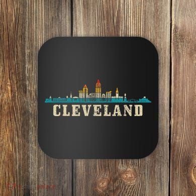 Cleveland Skyline Ohio Vintage Pride Retro Coaster