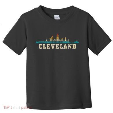 Cleveland Skyline Ohio Vintage Pride Retro Toddler T-Shirt