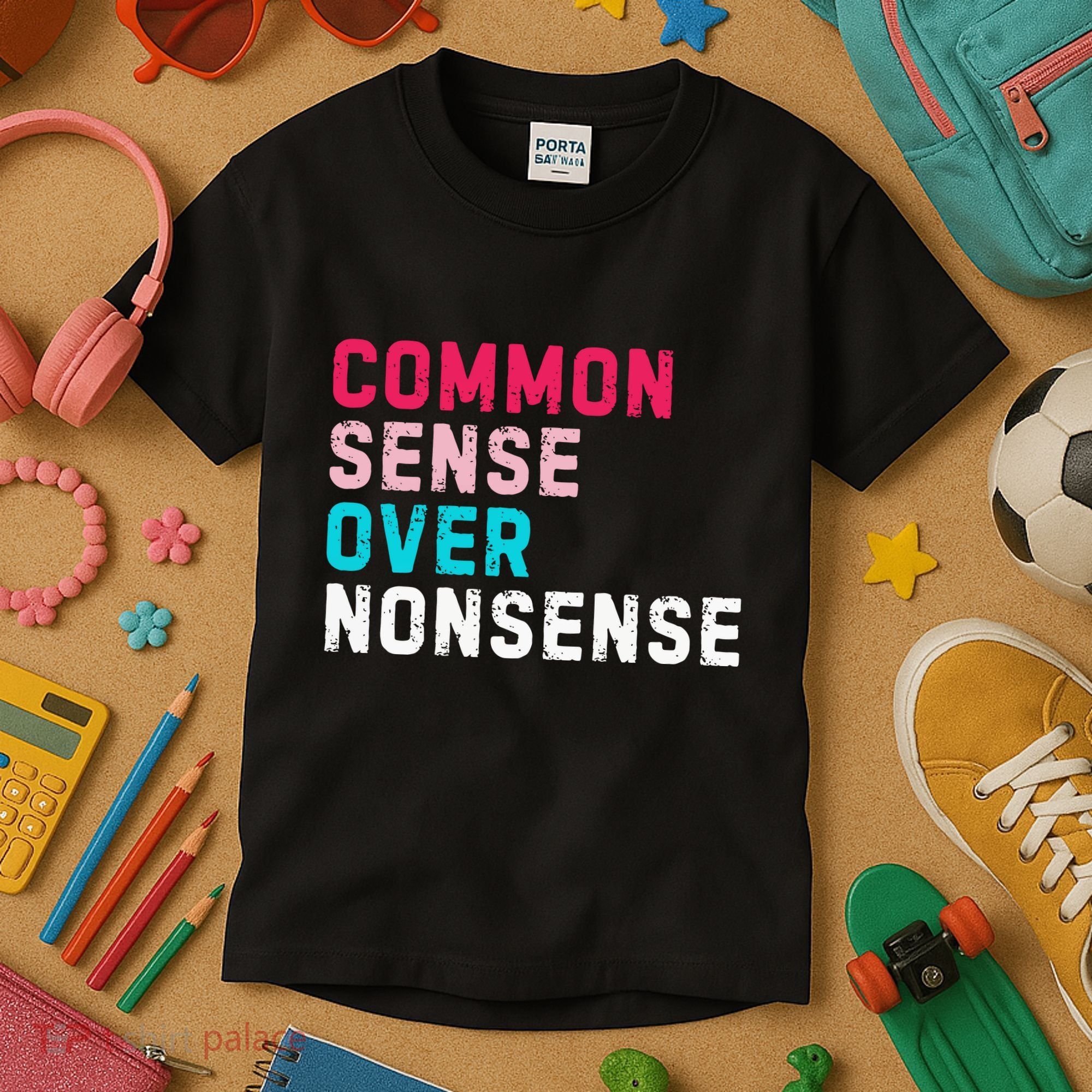 Common Sense Over Nonsense Kids T-Shirt