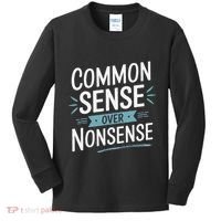 Common Sense Over Nonsense Kids Long Sleeve Shirt thumb 0