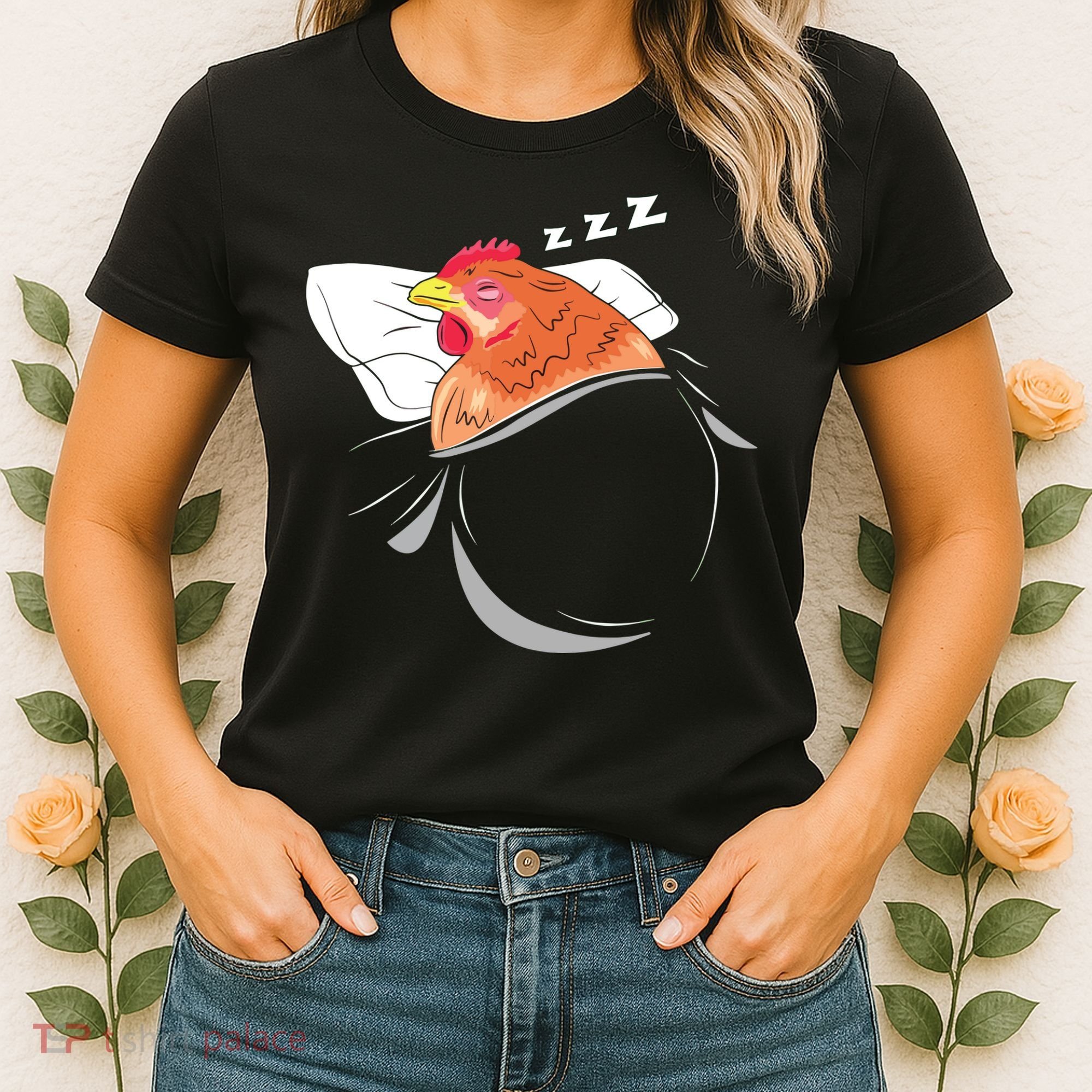 Chicken Sleeping Pajamas Nap PJs Outfit Farmer Gift Chicken Women's T-Shirt