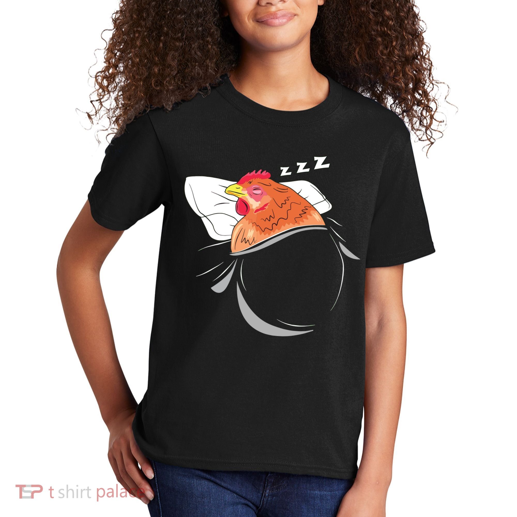 Chicken Sleeping Pajamas Nap PJs Outfit Farmer Gift Chicken Kids T-Shirt