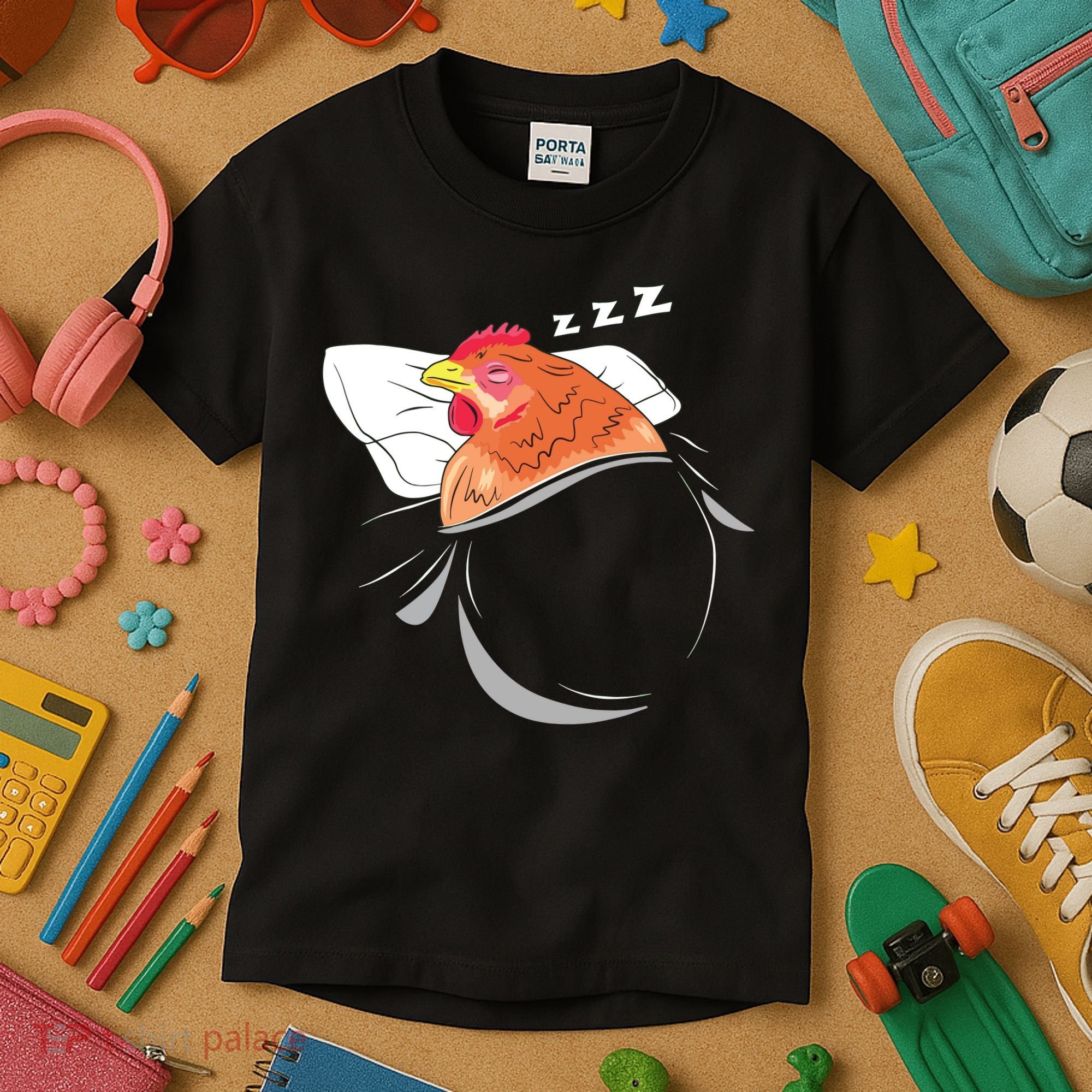Chicken Sleeping Pajamas Nap PJs Outfit Farmer Gift Chicken Kids T-Shirt