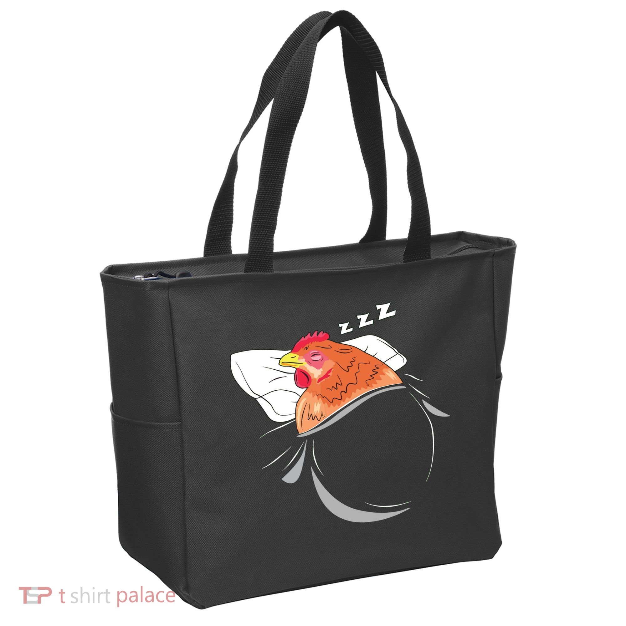 Chicken Sleeping Pajamas Nap PJs Outfit Farmer Gift Chicken Tote Bag