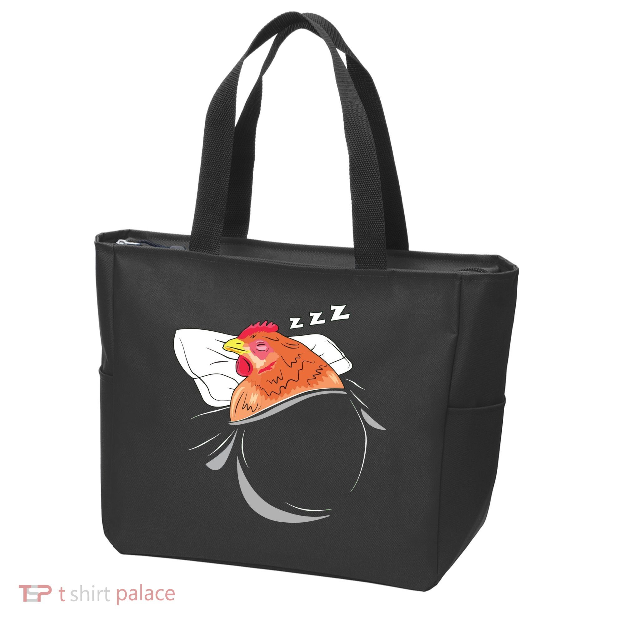 Chicken Sleeping Pajamas Nap PJs Outfit Farmer Gift Chicken Tote Bag