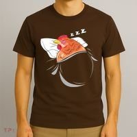Chicken Sleeping Pajamas Nap PJs Outfit Farmer Gift Chicken T-Shirt thumb 3