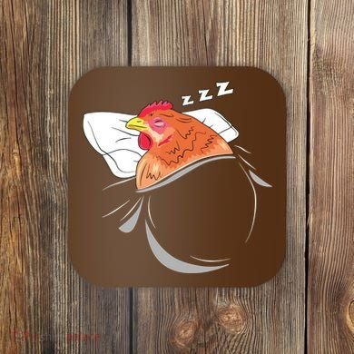 Chicken Sleeping Pajamas Nap PJs Outfit Farmer Gift Chicken Coaster