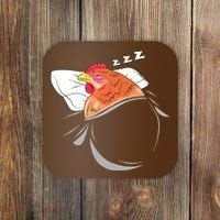 Chicken Sleeping Pajamas Nap PJs Outfit Farmer Gift Chicken Coaster thumb 0