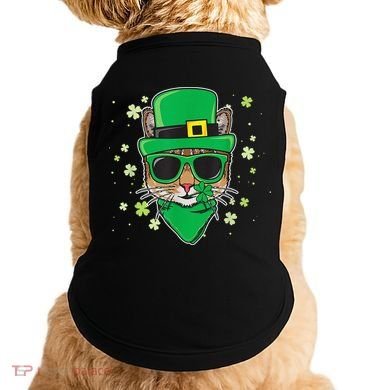 Cat St Patricks Day Leprechaun Shamrock Irish Catrick's Doggie Tank