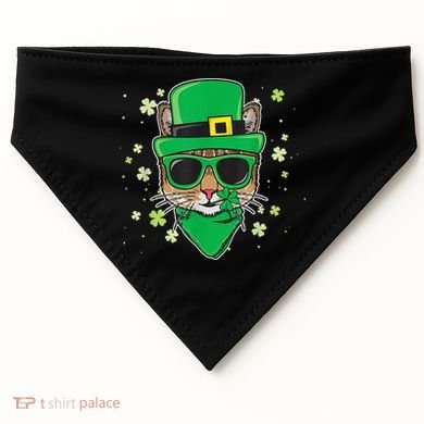 Cat St Patricks Day Leprechaun Shamrock Irish Catrick's USA-Made Doggie Bandana