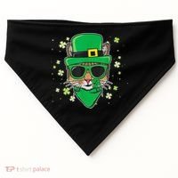 Cat St Patricks Day Leprechaun Shamrock Irish Catrick's USA-Made Doggie Bandana thumb 0