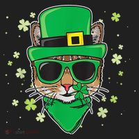 Cat St Patricks Day Leprechaun Shamrock Irish Catrick's Beanie thumb 2
