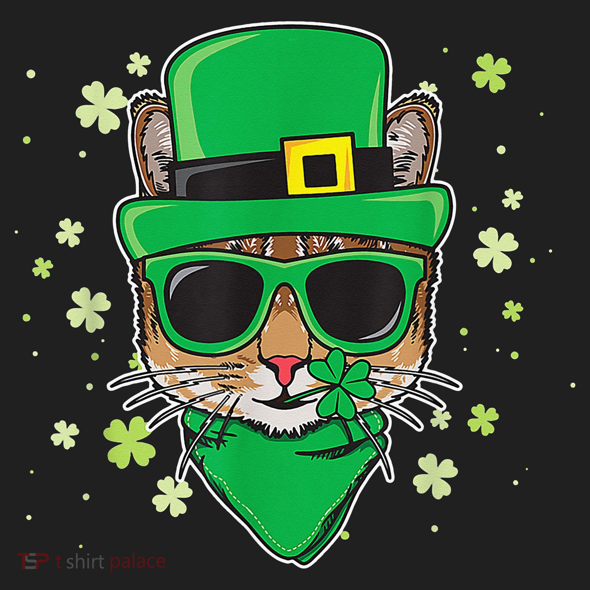 Cat St Patricks Day Leprechaun Shamrock Irish Catrick's Beanie