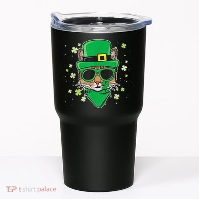 Cat St Patricks Day Leprechaun Shamrock Irish Catrick's Tumbler