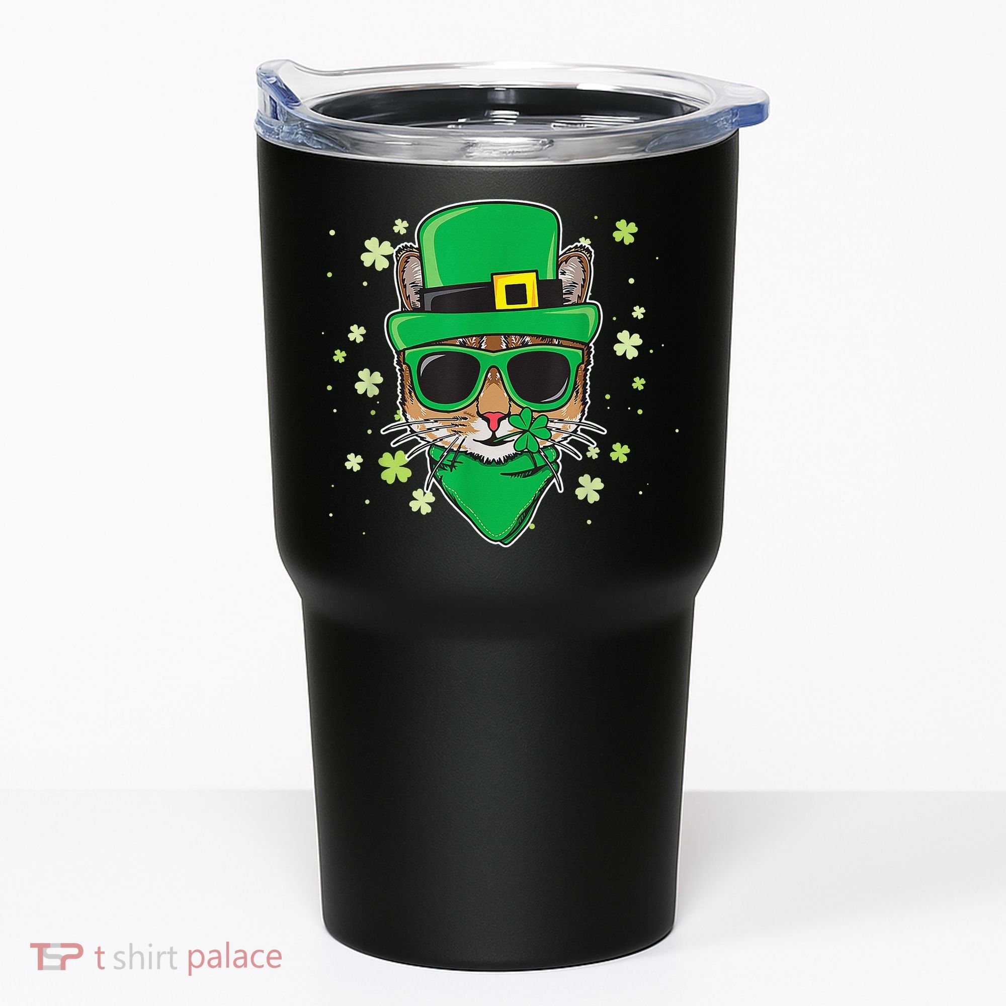 Cat St Patricks Day Leprechaun Shamrock Irish Catrick's Tumbler