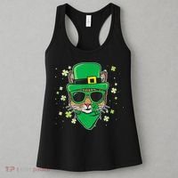 Cat St Patricks Day Leprechaun Shamrock Irish Catrick's Women's Tank Top thumb 3
