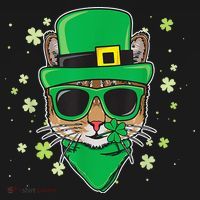 Cat St Patricks Day Leprechaun Shamrock Irish Catrick's Women's Tank Top thumb 5