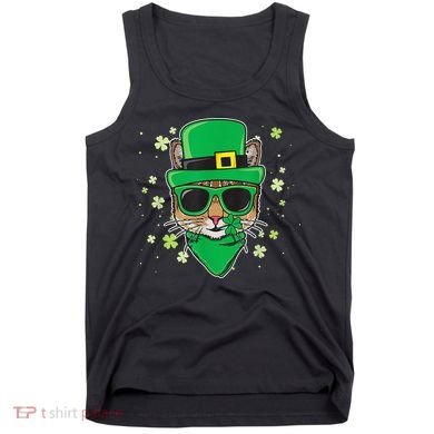 Cat St Patricks Day Leprechaun Shamrock Irish Catrick's Tank Top