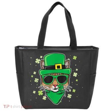 Cat St Patricks Day Leprechaun Shamrock Irish Catrick's Tote Bag