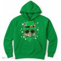 Cat St Patricks Day Leprechaun Shamrock Irish Catrick's Hoodie thumb 0