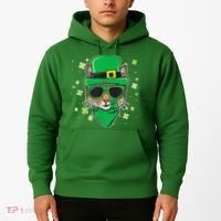 Cat St Patricks Day Leprechaun Shamrock Irish Catrick's Hoodie thumb 2