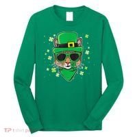 Cat St Patricks Day Leprechaun Shamrock Irish Catrick's Long Sleeve Shirt thumb 0