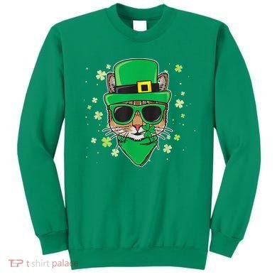 Cat St Patricks Day Leprechaun Shamrock Irish Catrick's Sweatshirt