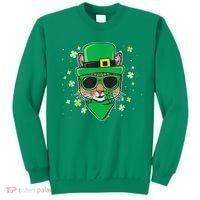 Cat St Patricks Day Leprechaun Shamrock Irish Catrick's Sweatshirt thumb 0