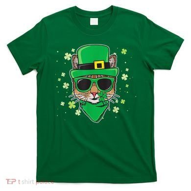 Cat St Patricks Day Leprechaun Shamrock Irish Catrick's T-Shirt
