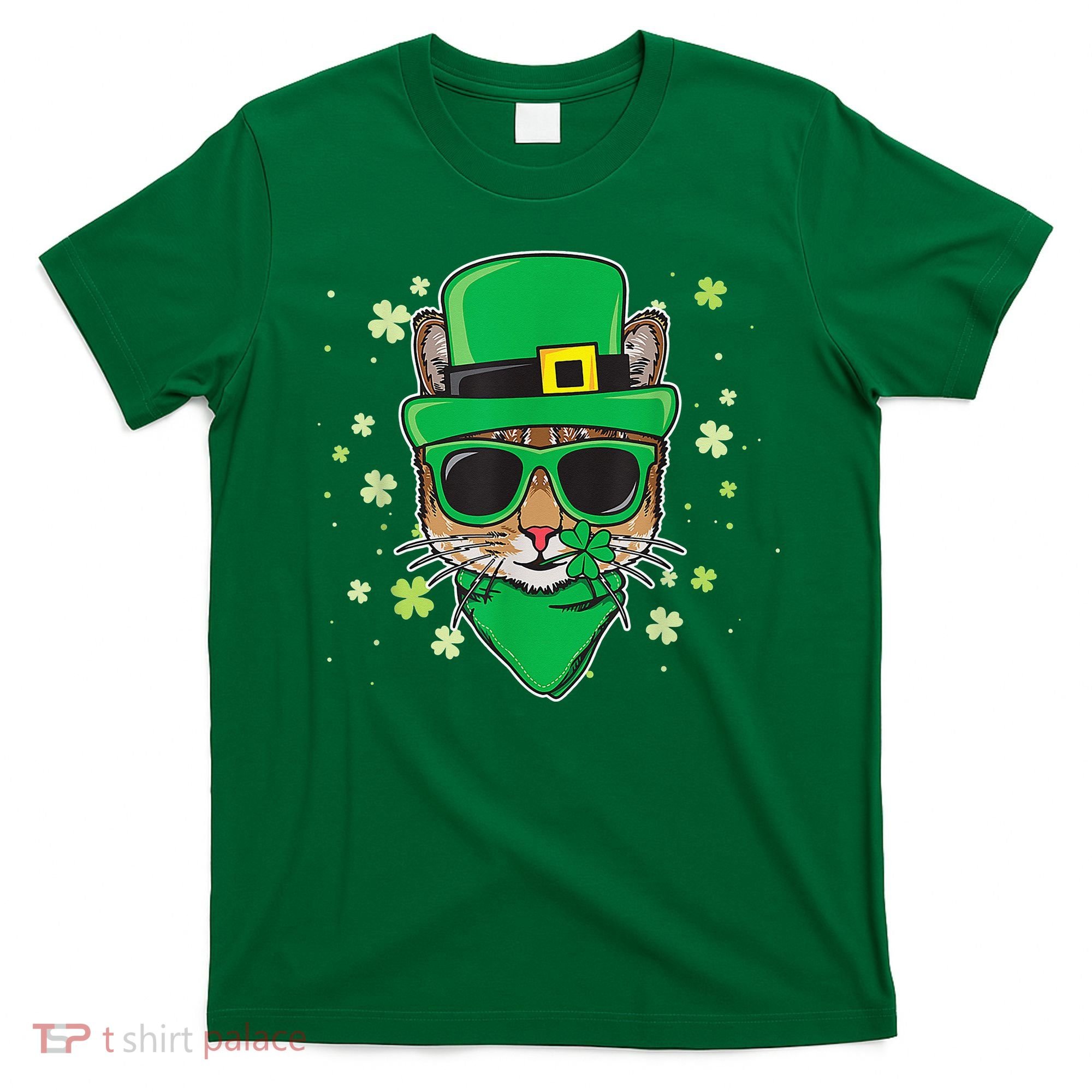 Cat St Patricks Day Leprechaun Shamrock Irish Catrick's T-Shirt