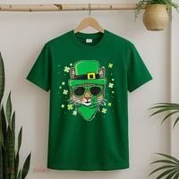 Cat St Patricks Day Leprechaun Shamrock Irish Catrick's T-Shirt thumb 2