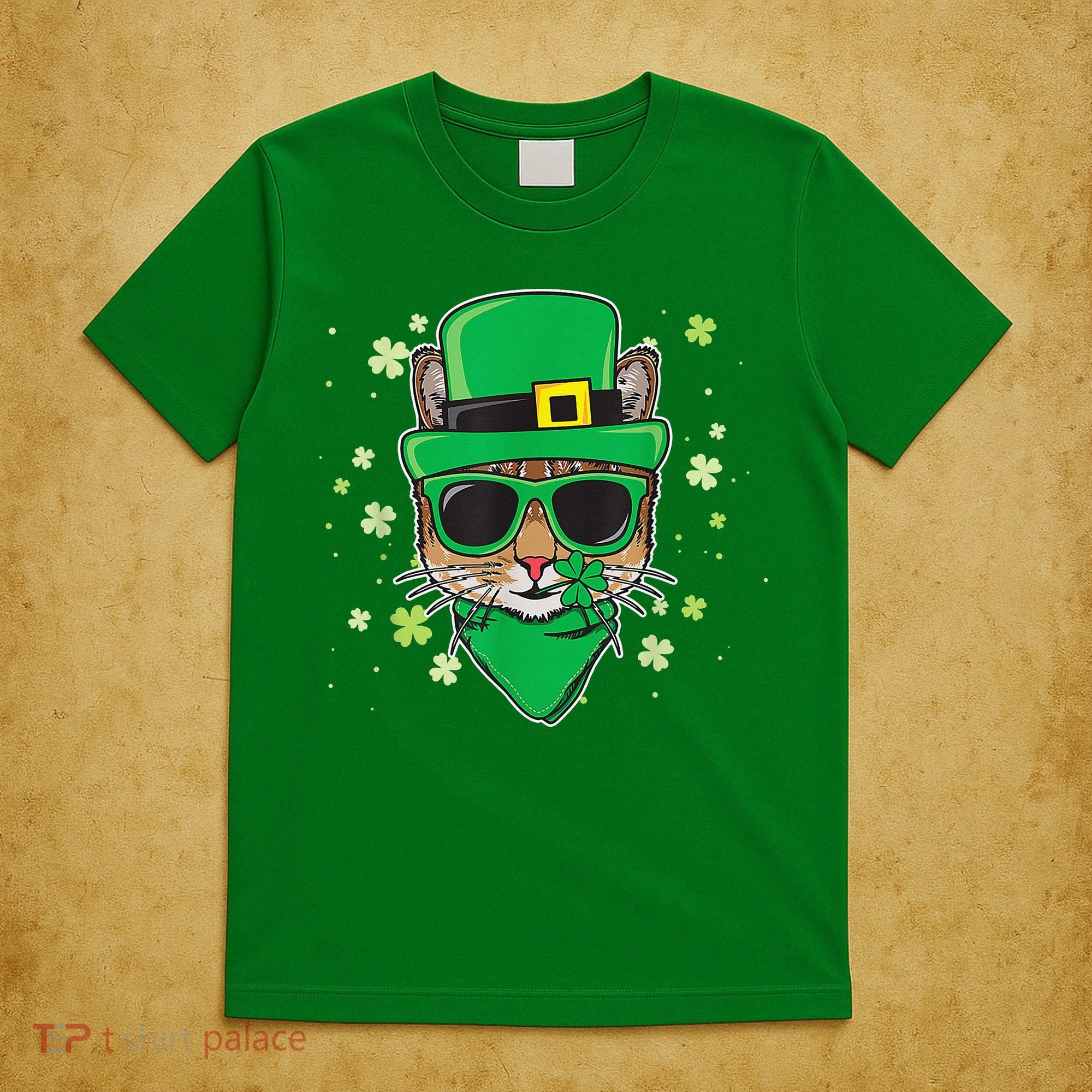Cat St Patricks Day Leprechaun Shamrock Irish Catrick's T-Shirt