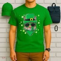 Cat St Patricks Day Leprechaun Shamrock Irish Catrick's T-Shirt thumb 6