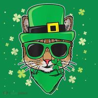 Cat St Patricks Day Leprechaun Shamrock Irish Catrick's Coaster thumb 2