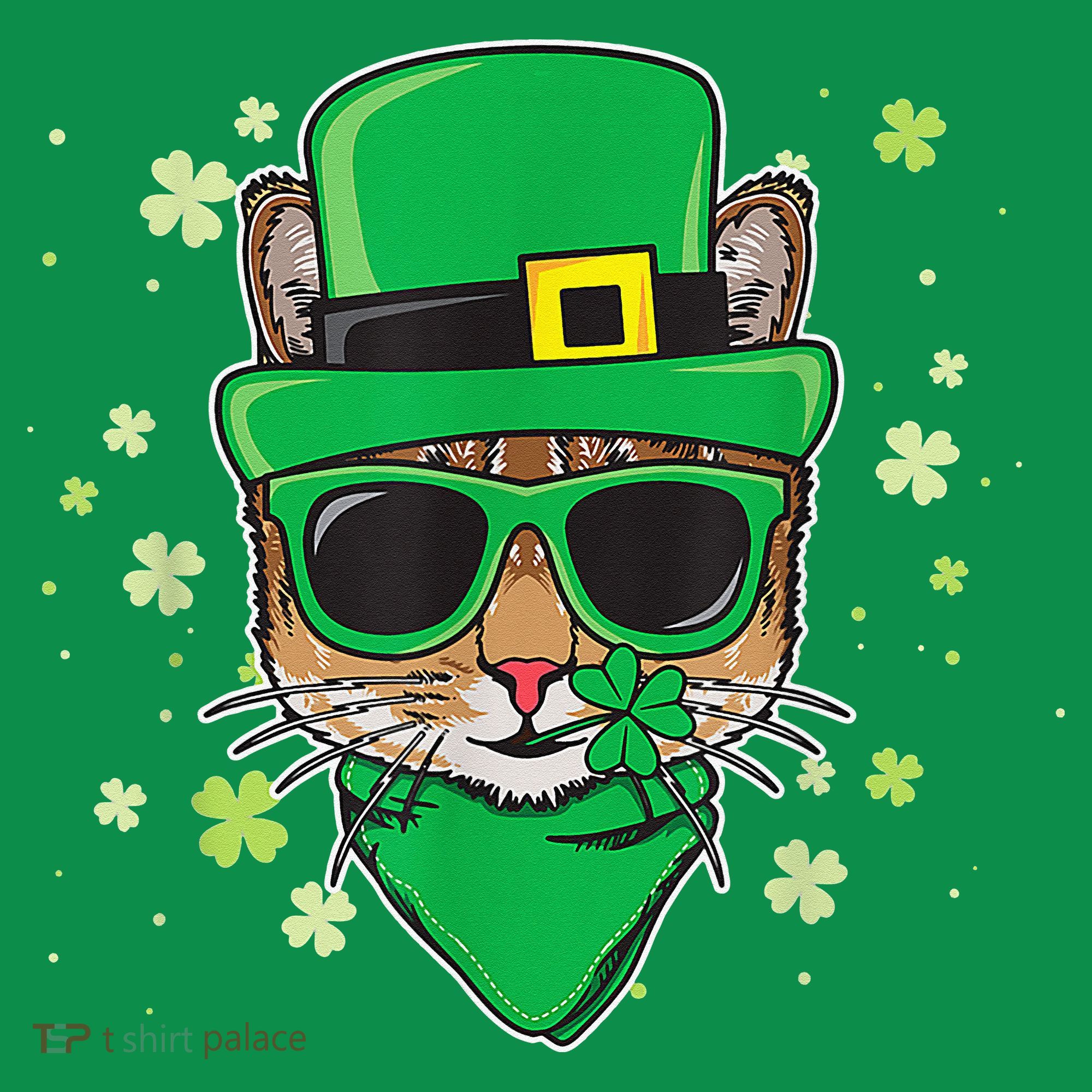 Cat St Patricks Day Leprechaun Shamrock Irish Catrick's Coaster