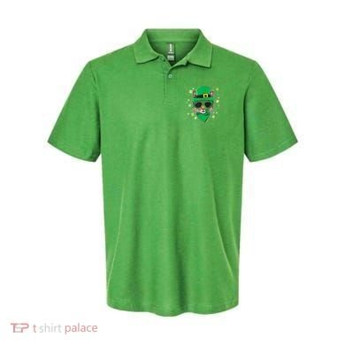Cat St Patricks Day Leprechaun Shamrock Irish Catrick's Polo