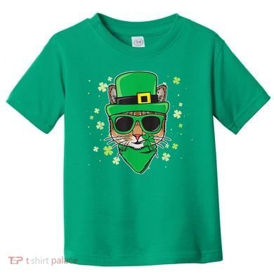 Cat St Patricks Day Leprechaun Shamrock Irish Catrick's Toddler T-Shirt