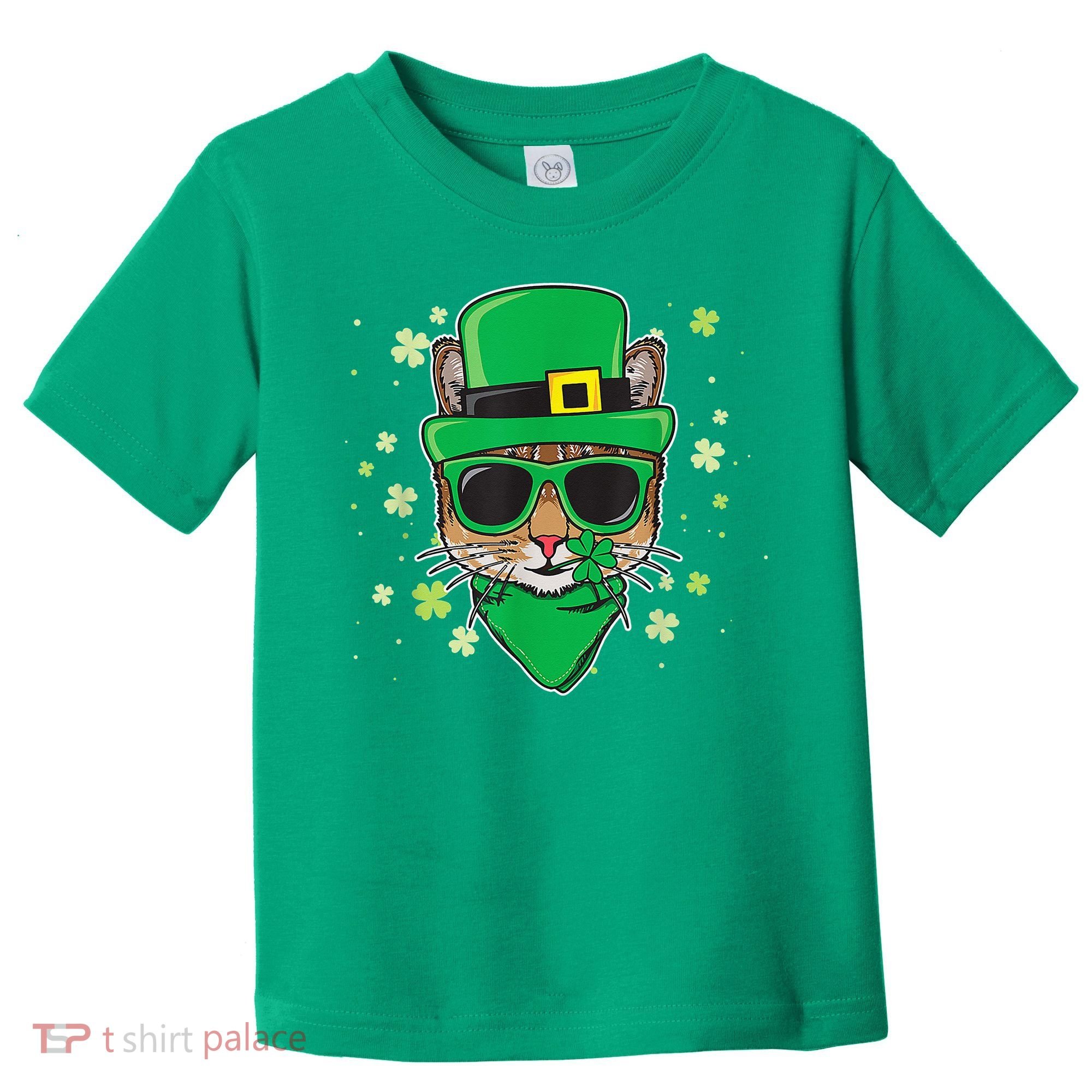 Cat St Patricks Day Leprechaun Shamrock Irish Catrick's Toddler T-Shirt