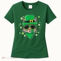 Cat St Patricks Day Leprechaun Shamrock Irish Catrick's Women's T-Shirt thumb 0