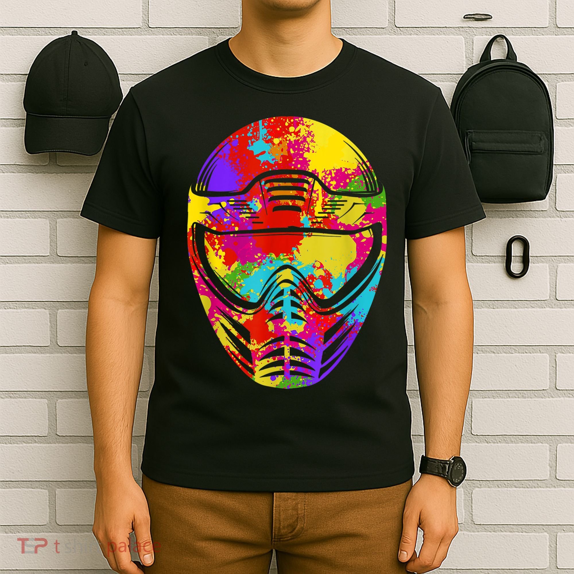 Color Splash Paintball Mask Paintballer Paintballing T-Shirt