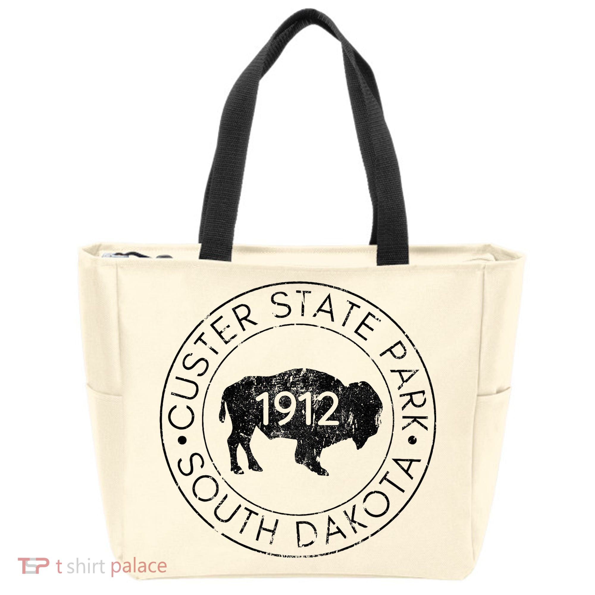 Custer State Park South Dakota Buffalo Hiking Travel Tote Bag