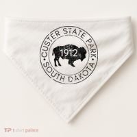 Custer State Park South Dakota Buffalo Hiking Travel USA-Made Doggie Bandana thumb 0