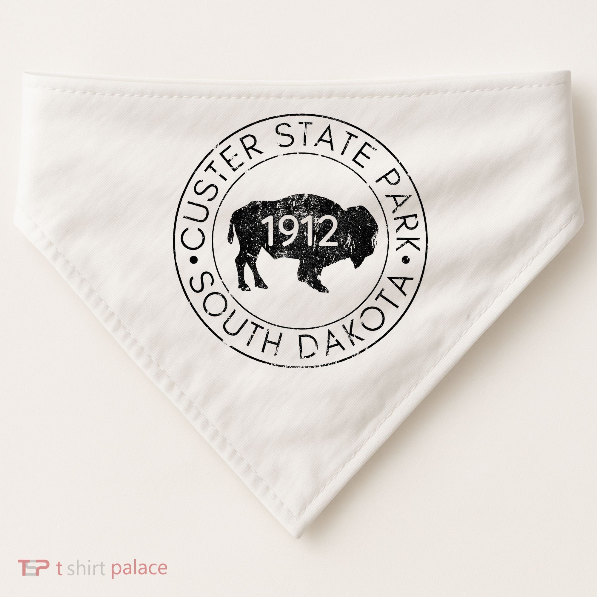 Custer State Park South Dakota Buffalo Hiking Travel USA-Made Doggie Bandana