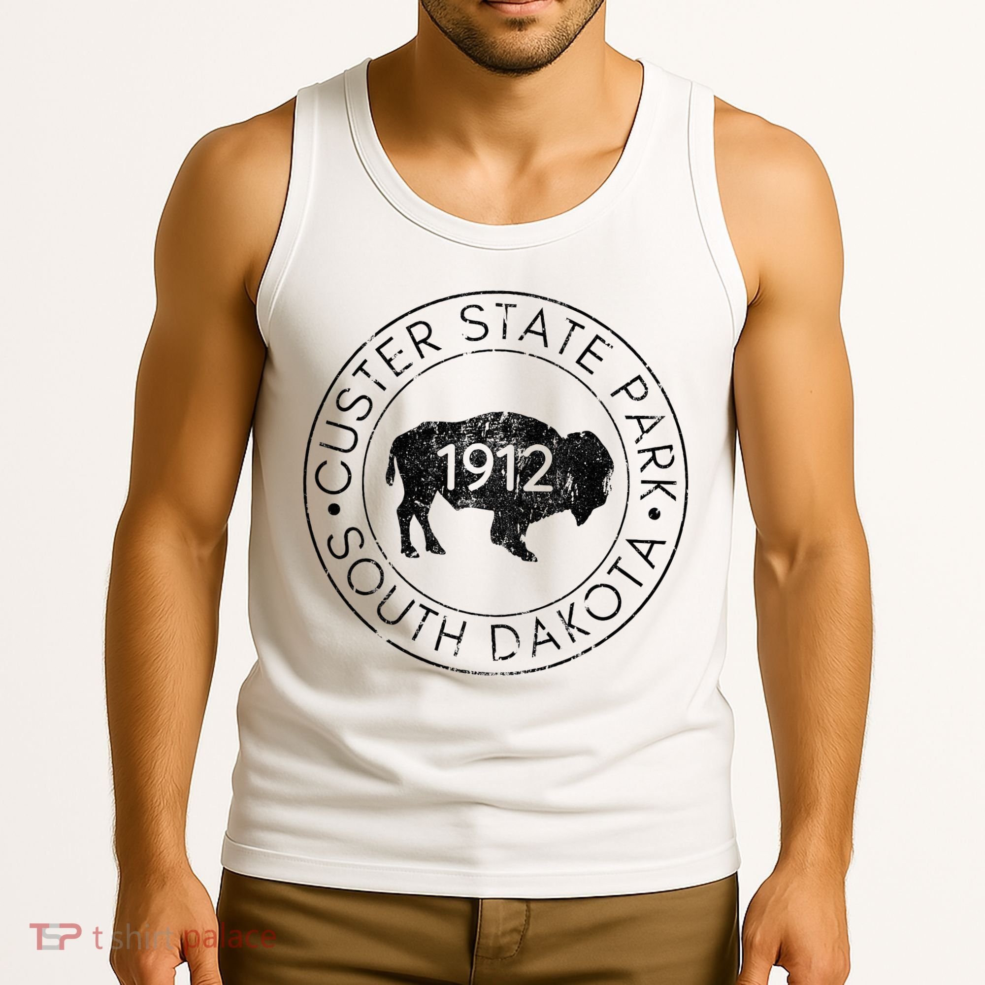 Custer State Park South Dakota Buffalo Hiking Travel Tank Top