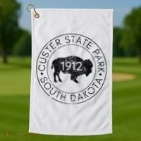 Custer State Park South Dakota Buffalo Hiking Travel Golf Towel thumb 1