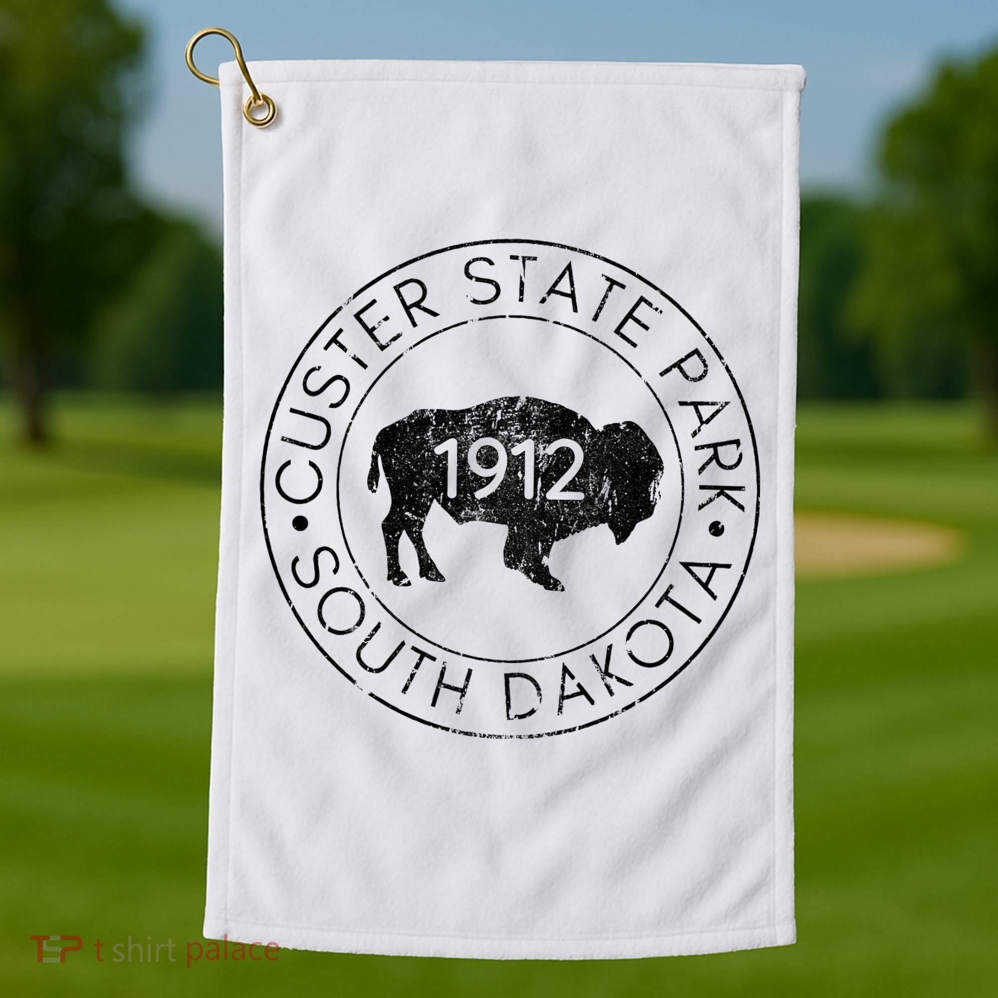 Custer State Park South Dakota Buffalo Hiking Travel Golf Towel